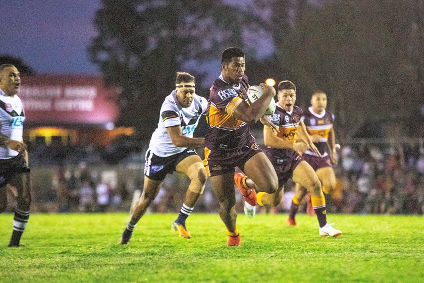 Payne Haas in action against Souths-Logan.
