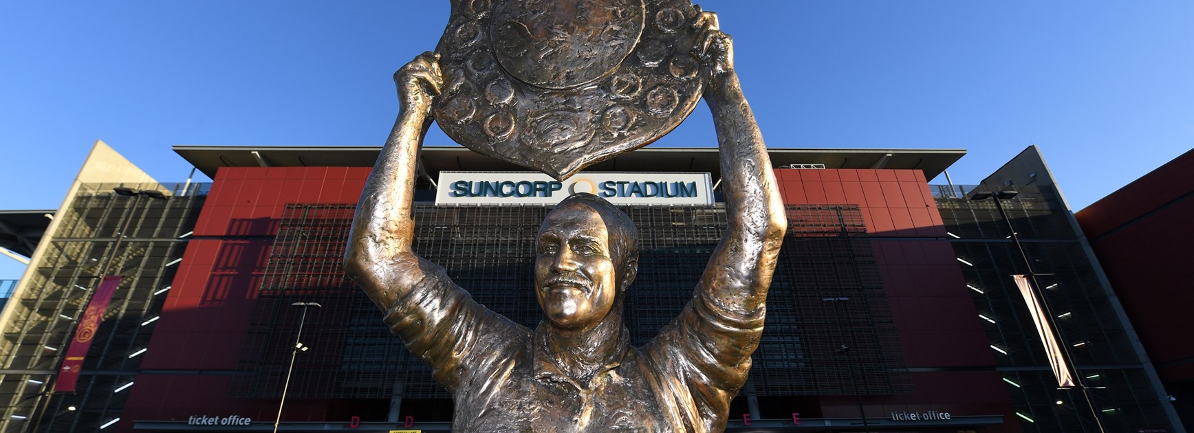 The Wally Lewis statue outside Suncorp Stadium