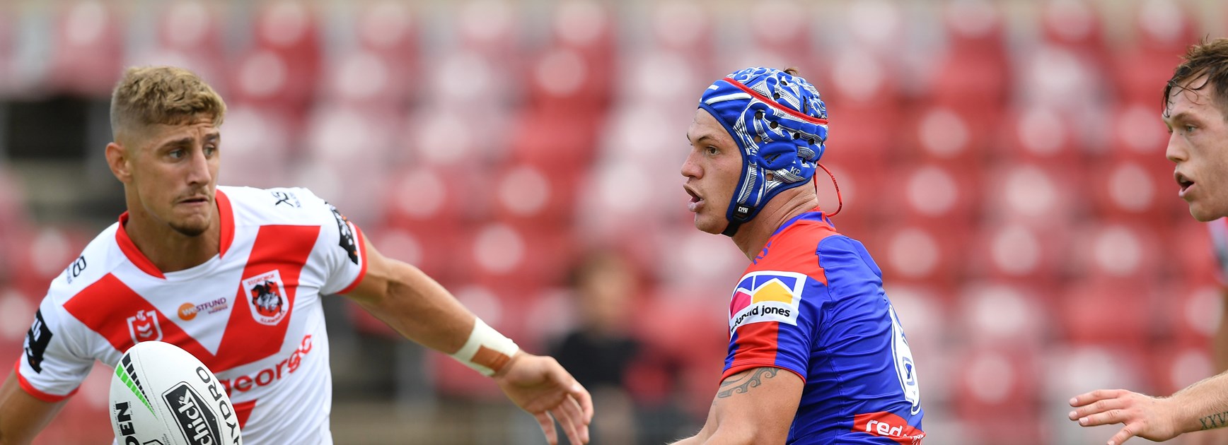 Kalyn Ponga in action against the Dragons.