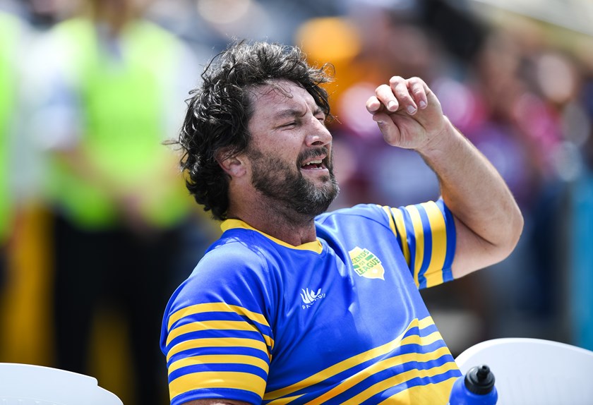 Nathan Hindmarsh takes a breather in 2018.