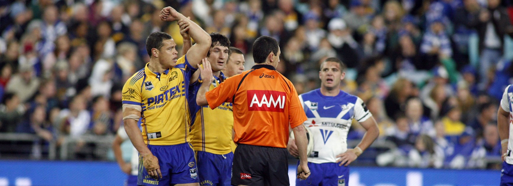 Timana Tahu claims he has been bitten against the Bulldogs.