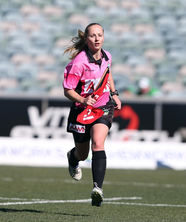 Touch judge Belinda Sleeman.