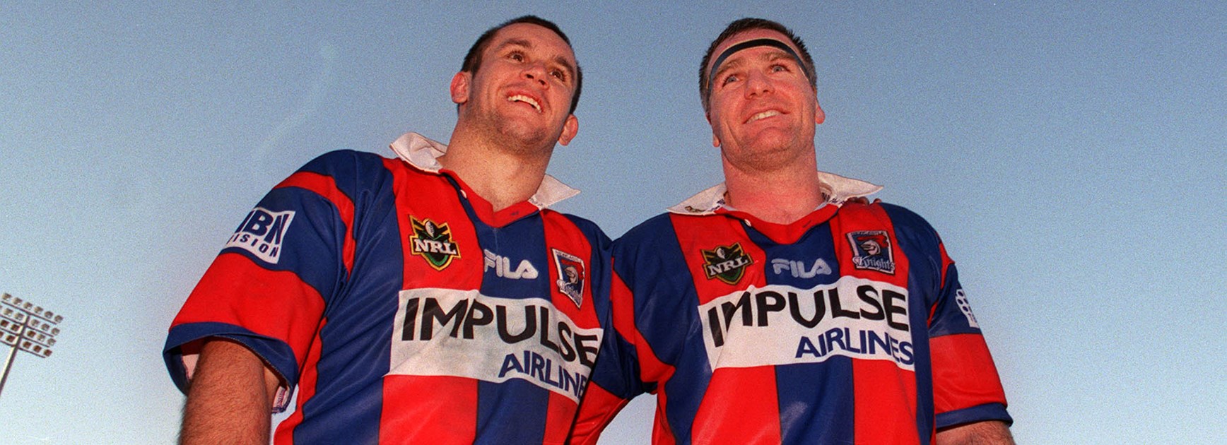 Knights greats Matthew Johns and Tony Butterfield.