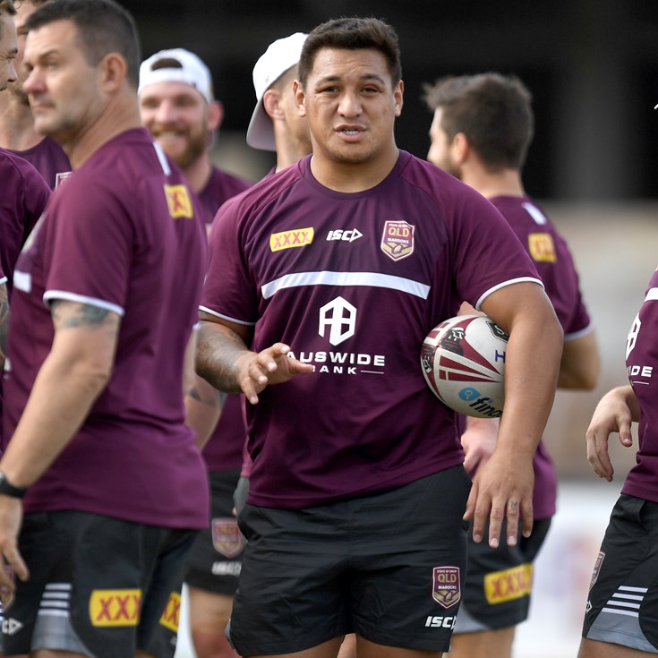 Sprays from Sticky and Kevvie have Papalii pumped for Maroons