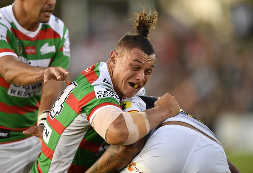 Panthers recruit Tyrell Fuimaono playing with the Rabbitohs in 2018.