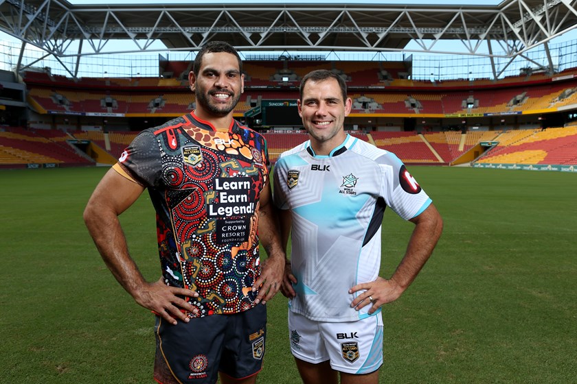 All Stars captains Greg Inglis and Cameron Smith in 2016.