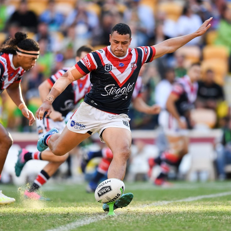 Taukeiaho has the kicking tee in hand ... just in case