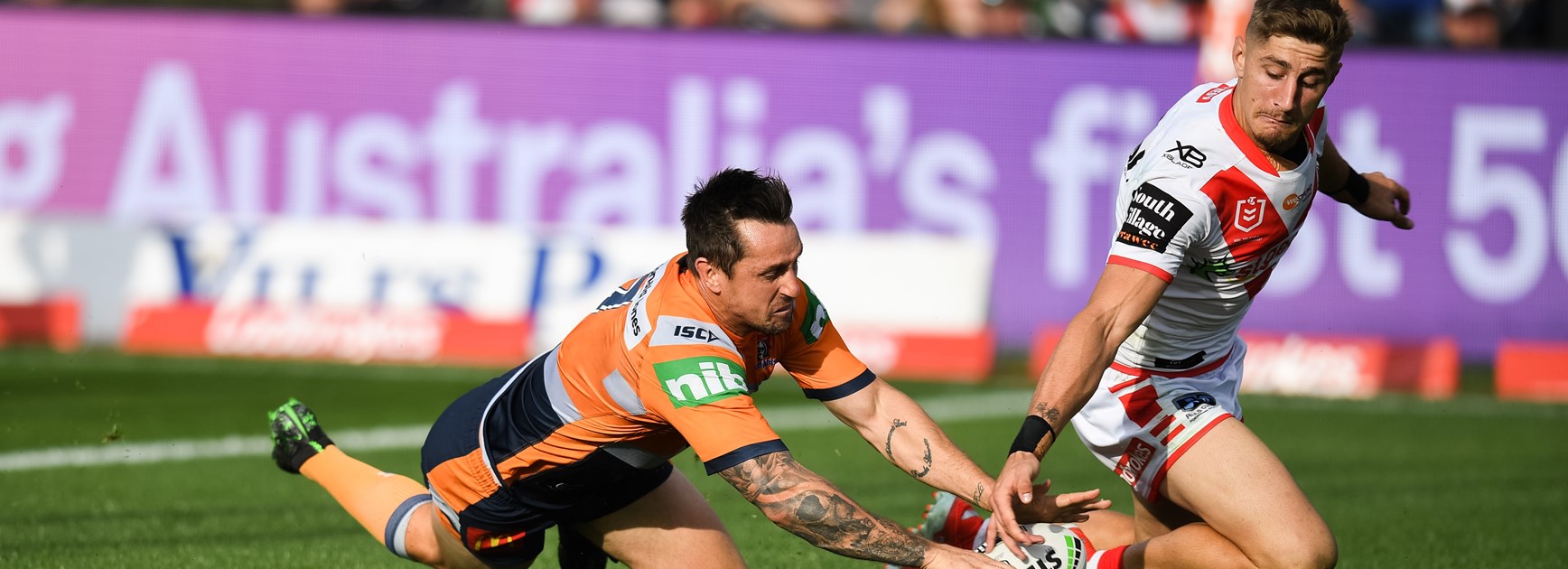 Mitchell Pearce was on fire against the Dragons in 2019.