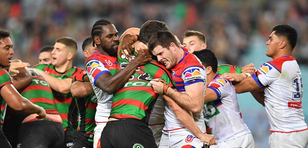 Four players binned for brawling as Knights roll Rabbitohs