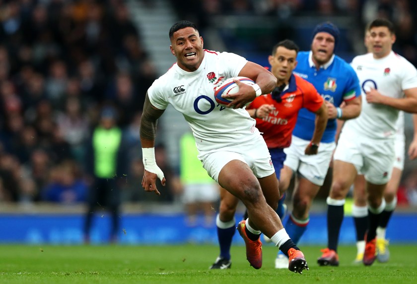 Manu Tuilagi in full cry for England during this year's Six Nations.