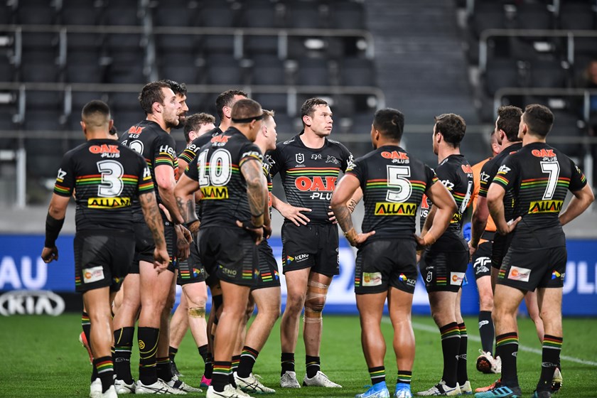 The Panthers during the loss to Canterbury.