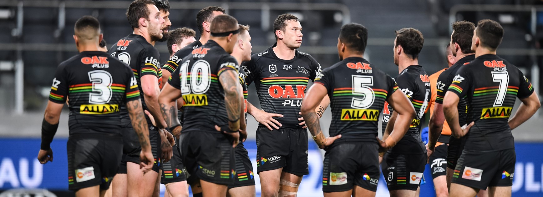 The Penrith Panthers during their loss to the Bulldogs.