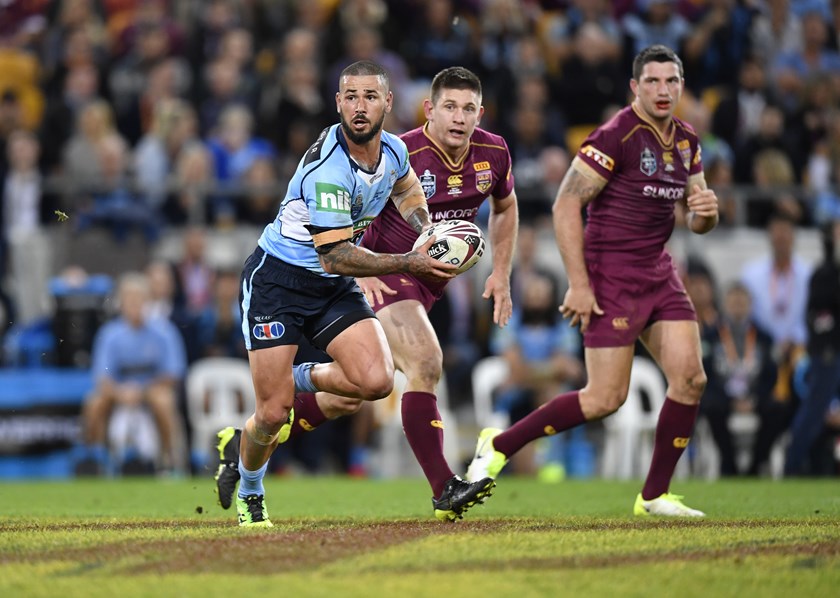 Nathan Peats on the run for NSW in 2017.