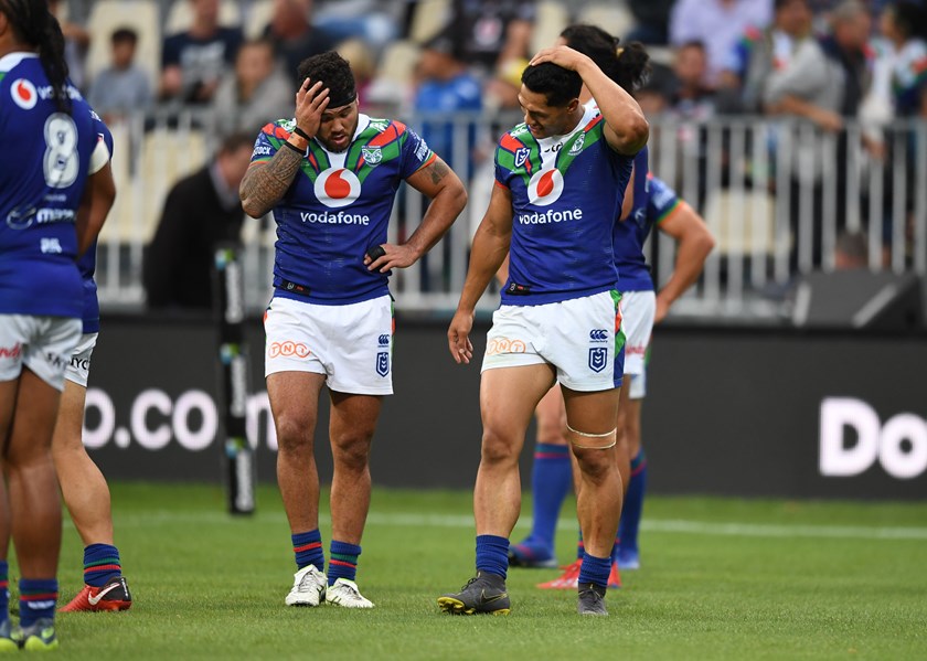 Dejected Warriors after loss to Manly.