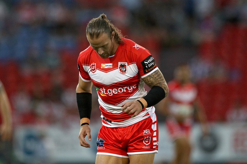 Korbin Sims after breaking his arm against Newcastle.
