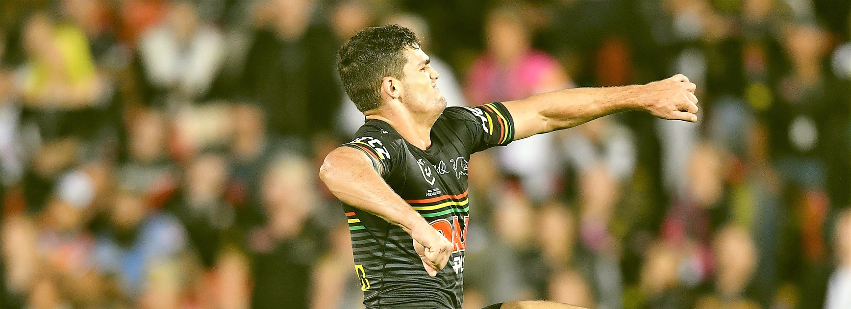 Nathan Cleary celebrates.