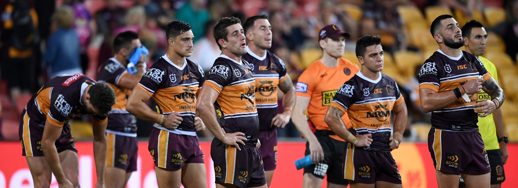 The Brisbane Broncos after losing to Wests Tigers.