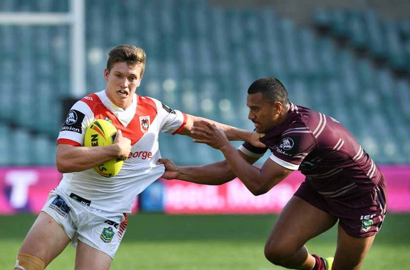 Reuben Garrick takes on Manly for the Dragons in 2017.