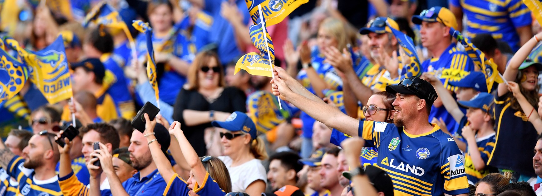 Eels fans at the opening of Bankwest Stadium.