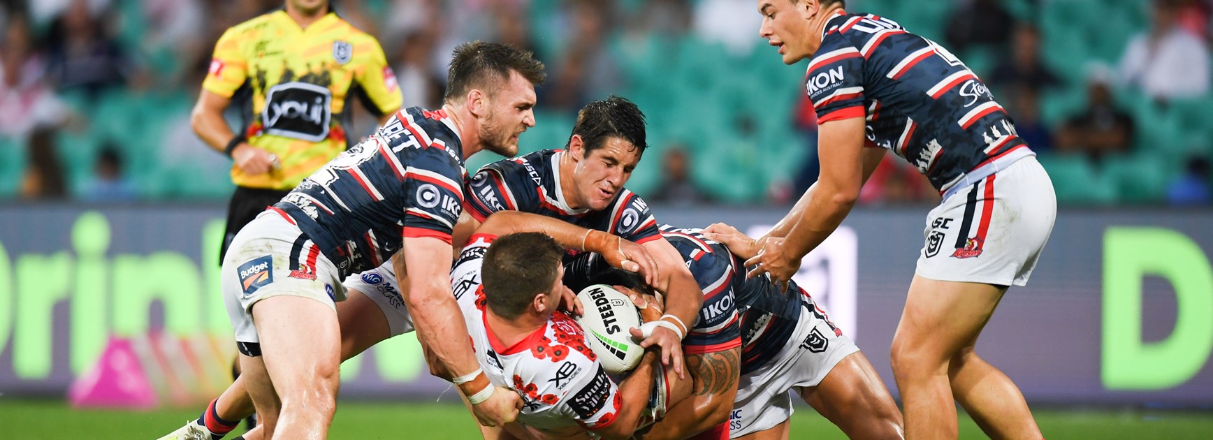 The Roosters muscle up against the Dragons.