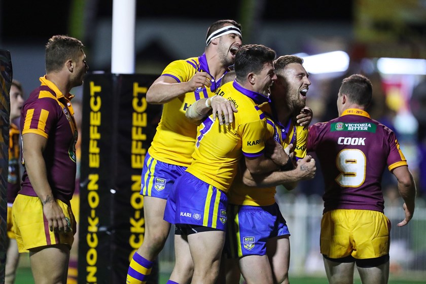 Bryce Cartwright celebrates a match-winning try for City.