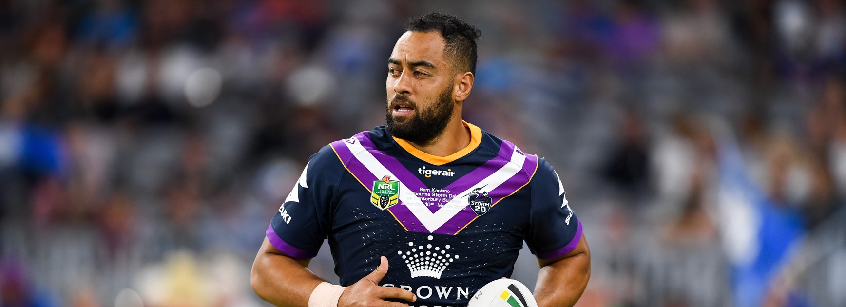 Sam Kasiano at the Melbourne Storm in 2018.