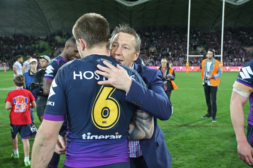 Craig Bellamy and Cameron Munster in 2017.