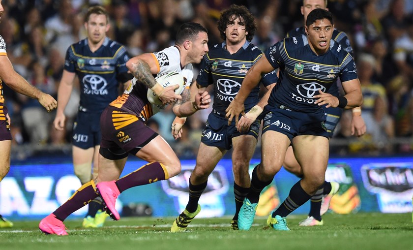 Darius Boyd hits it up against the Cowboys in the 2016 finals.