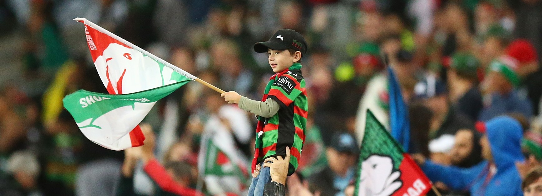 A young Rabbitohs fan.