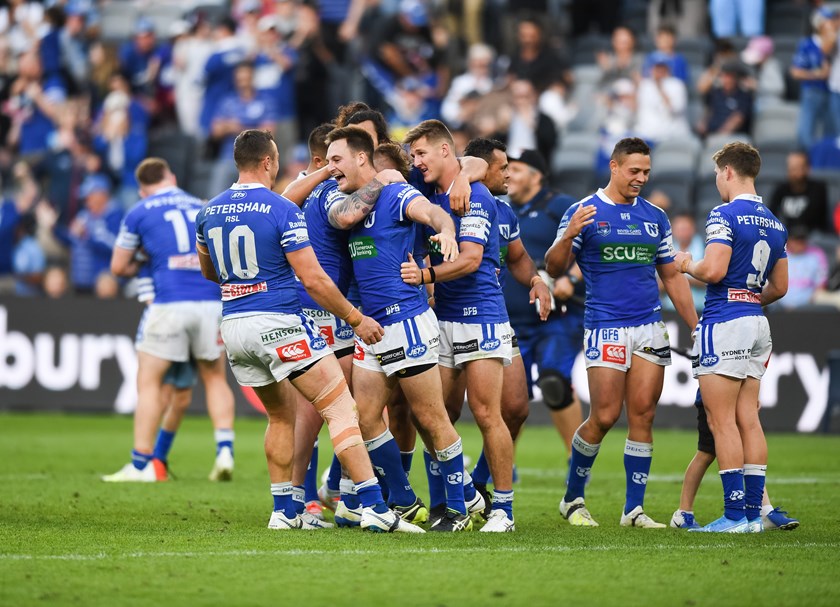 The Jets celebrate their grand final win in the Canterbury Cup NSW.