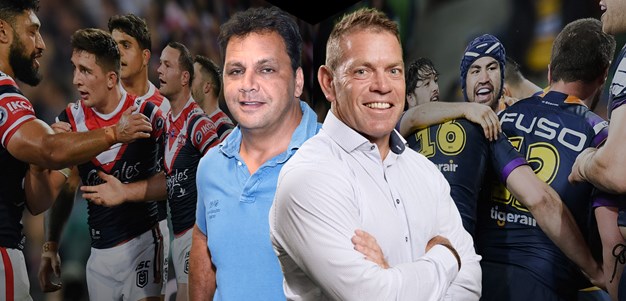 Roosters v Storm: Guest coaches Kimmorley and Renouf go head to head