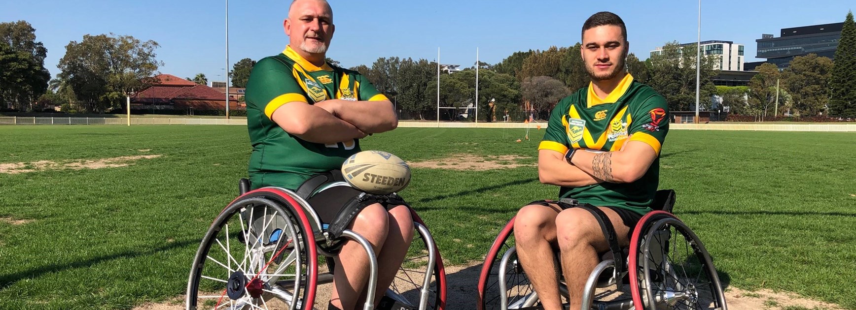 Australian wheelchair rugby league players Craig and Cory Cannane.