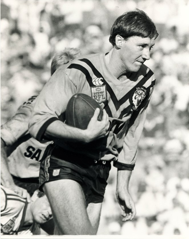 Stephen Humphreys playing for Balmain in the 1980s.