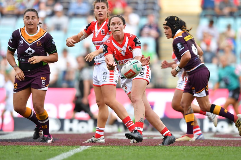 Brittany Breayley sparks the Dragons during the 2019 NRLW grand final.