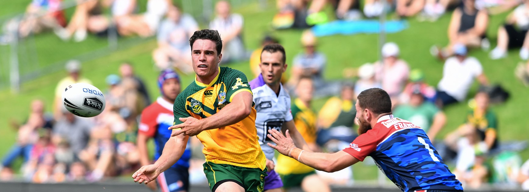Brodie Croft in action for the Junior Kangaroos.