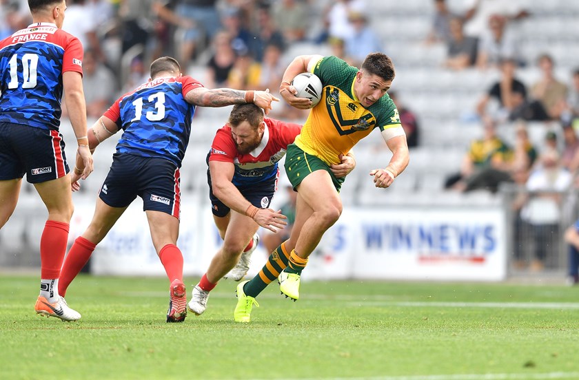 Radley played for the Junior Kangaroos in 2019 against France