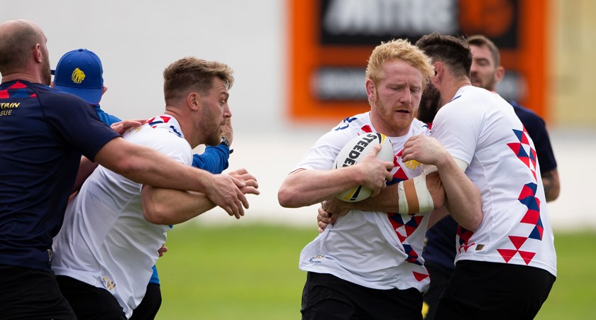 James Graham training with Great Britain.