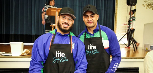Soup kitchen visit hits close to home for Warriors