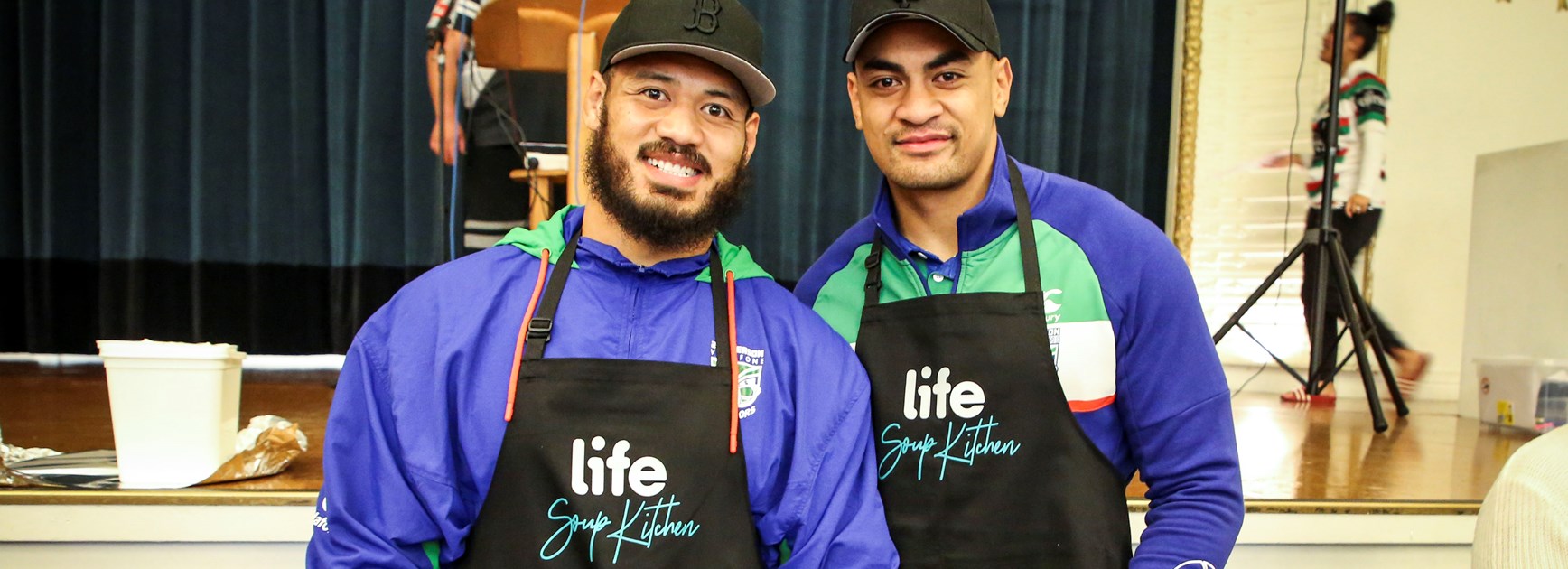 The Warriors lend a hand at the LIFE soup kitchen.