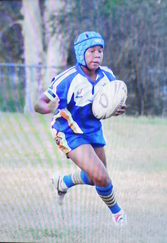 Young Moses Mbye playing with the Noosa Pirates.