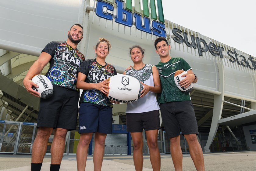 Talisha Harden, Ryan James, Jordan Kahu and Zahara Temara at the launch of the 2020 All Stars.