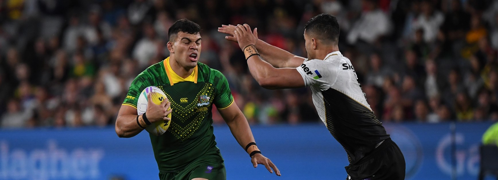David Fifita on the charge for Australia at the World 9s.