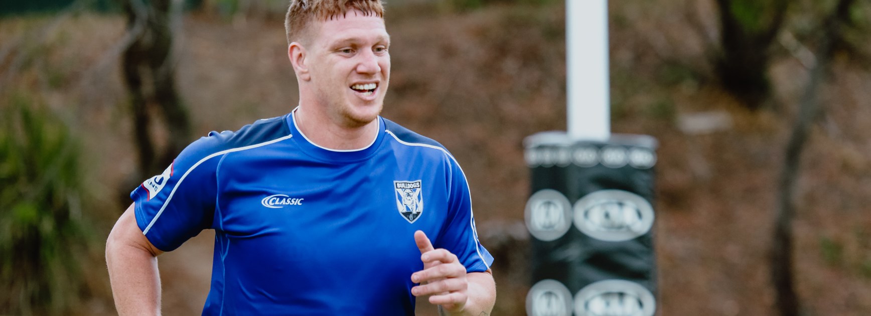 Dylan Napa sweats it out at training.