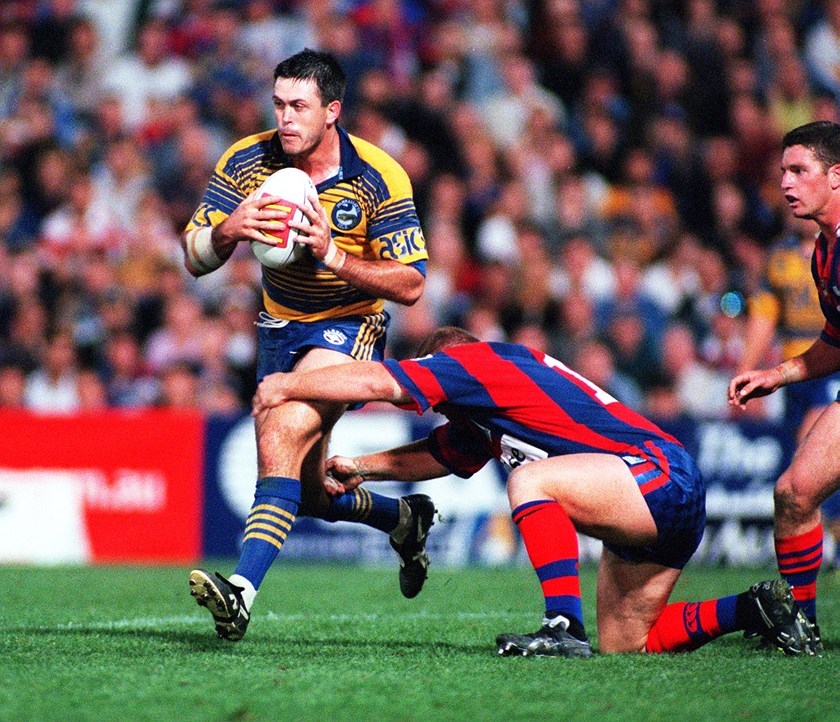 Eels forward Dean Pay on the charge in 1999 against Newcastle.