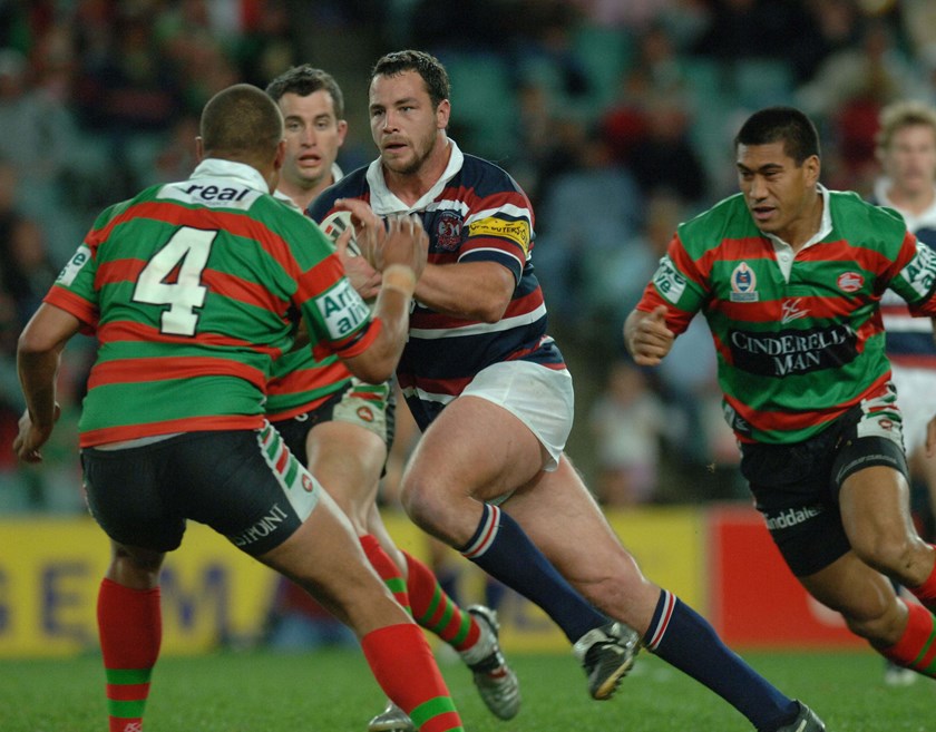 Roosters forward Adrian Morley on the rampage in 2005.