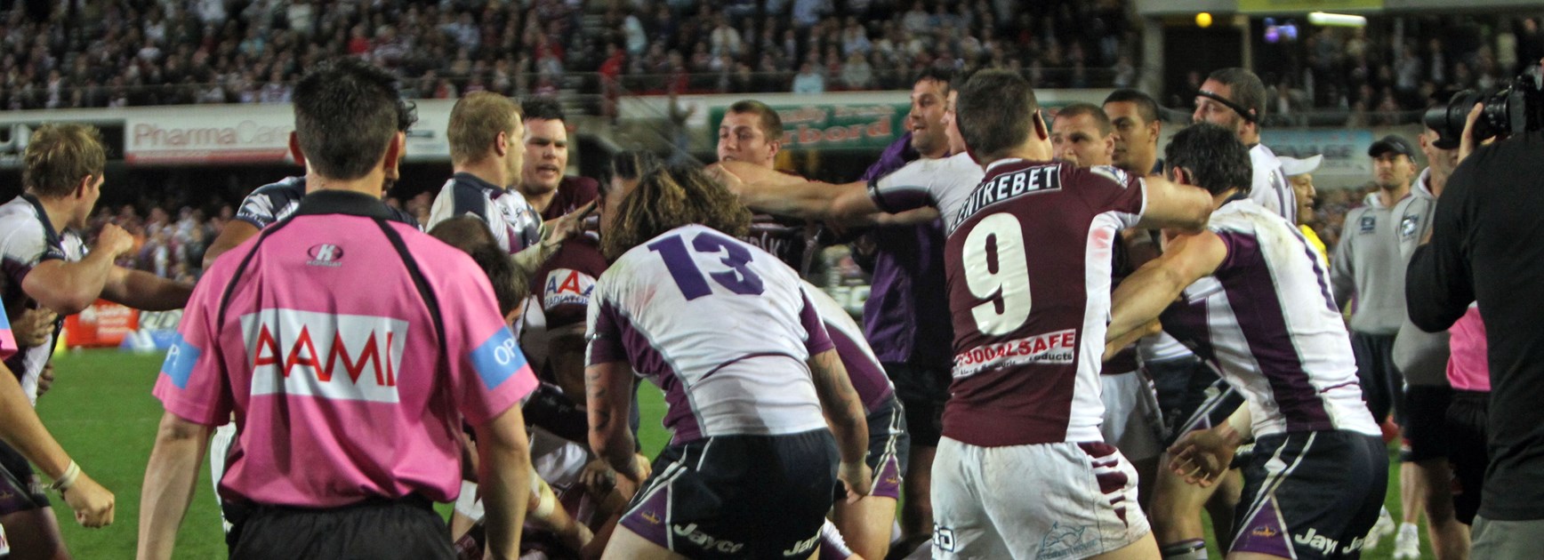 The Sea Eagles and Storm go toe-to-toe in 2011.