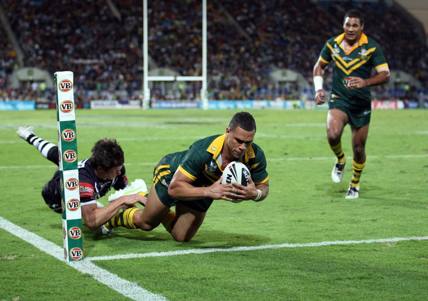 Jharal Yow Yeh scores for the Kangaroos in 2011.