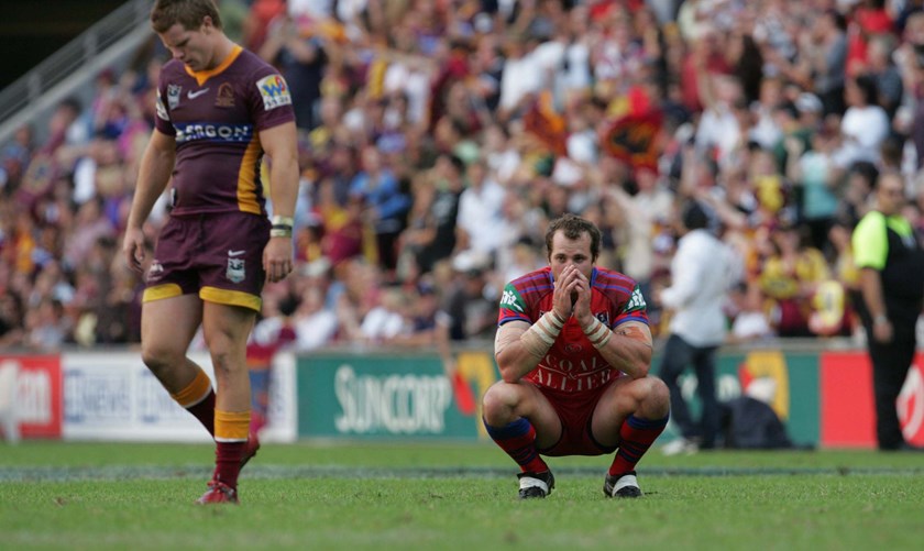Clint Newton in his last game at Newcastle in 2007 before being forced out.