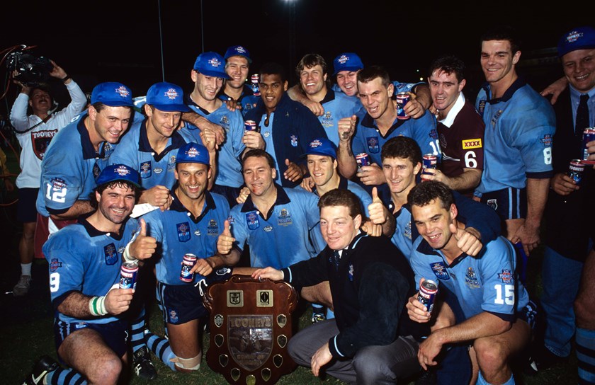 The Blues after winning the 1994 series 2-1, beating Queensland in the decider at Lang Park.