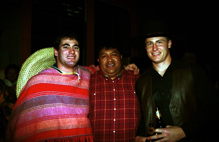 Rick Muru at the Warriors awards night in 2000, flanked by David Myles and Scott Coxon.